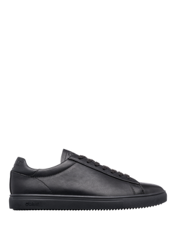 CLAE Bradley Leather Court Trainers, Black, Black