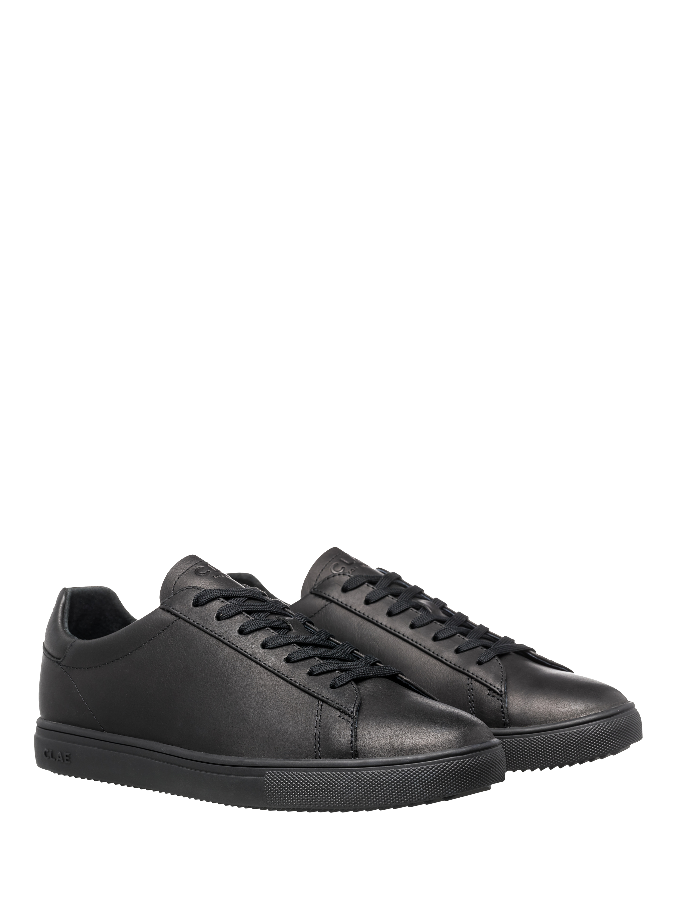 Product image 2 of 5, which shows CLAE Bradley Leather Court Trainers, Black, 3