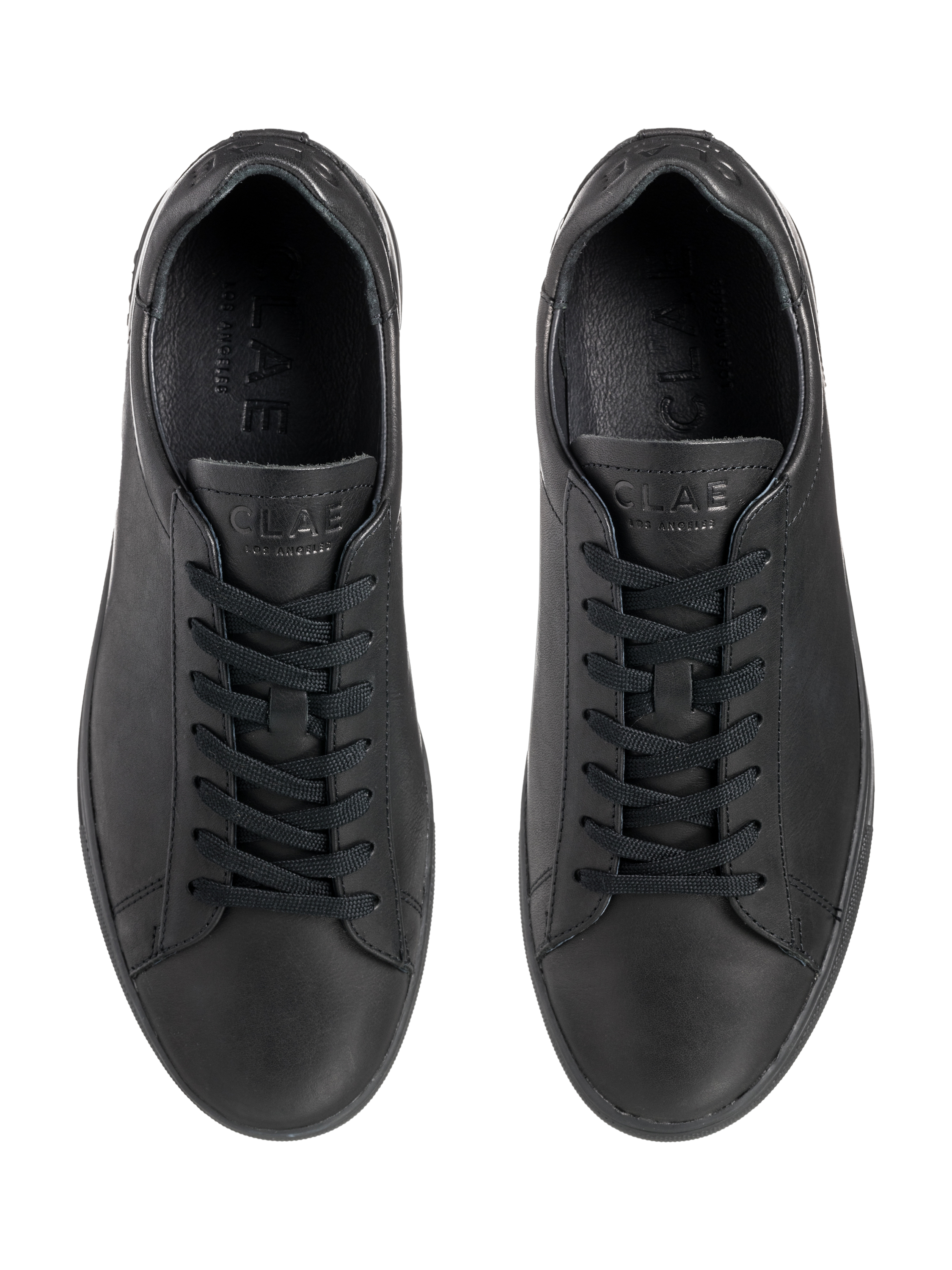 Product image 4 of 5, which shows CLAE Bradley Leather Court Trainers, Black, 3