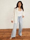 Mint Velvet Diamante Wide Leg Jeans, Blue