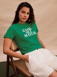 Mint Velvet Game Set Match T-Shirt, Green