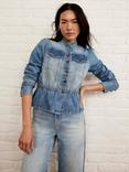 Mint Velvet Puff Sleeve Denim Jacket, Indigo