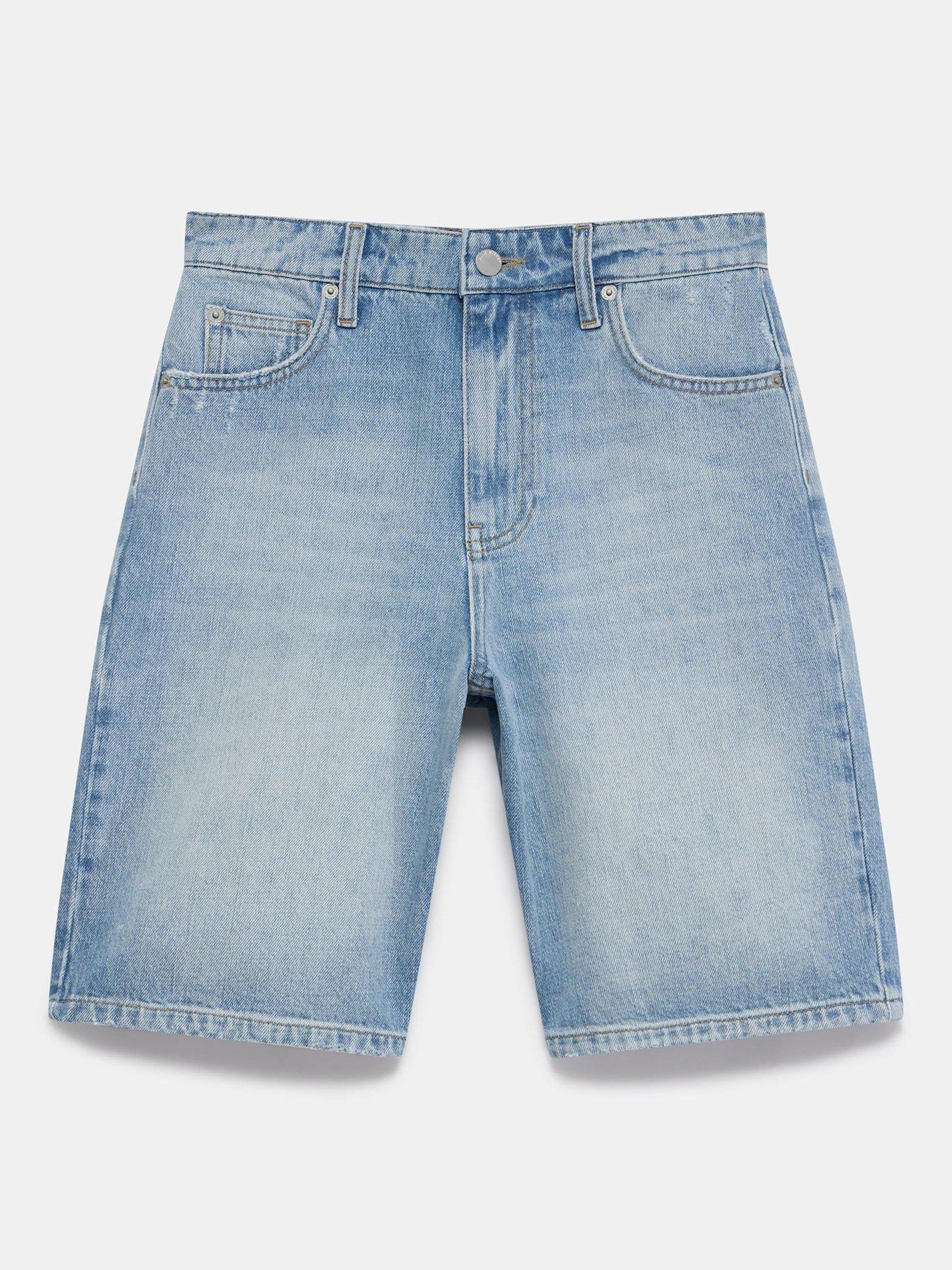 Product image 6 of 7, which shows Mint Velvet Long Denim Shorts, Mid Blue, 10