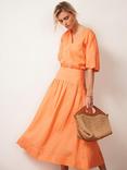 Mint Velvet Drop Waist Maxi Skirt, Orange, Orange
