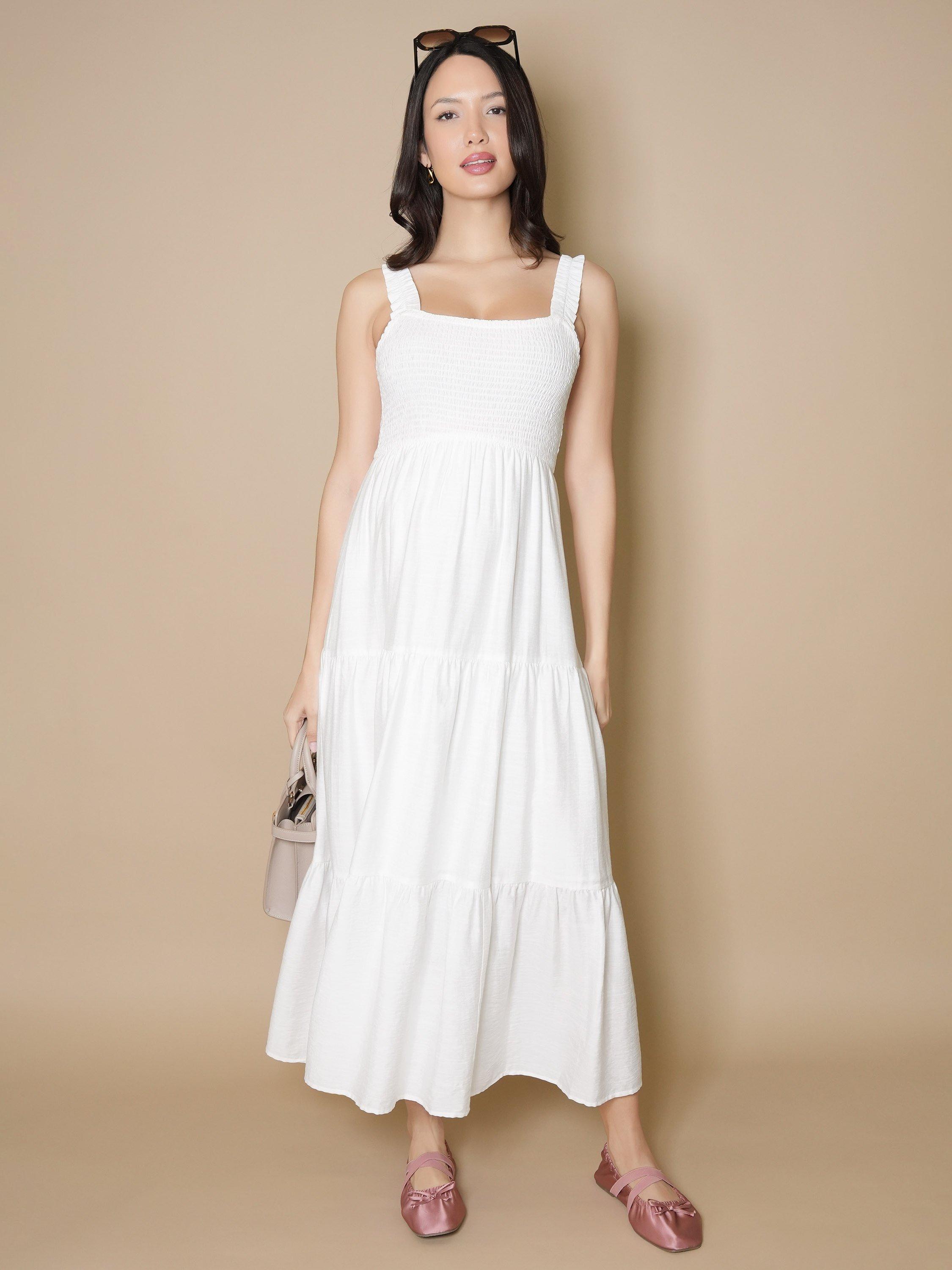 Product image 8 of 8, which shows Tiffany Rose Ayla Tiered Sleeveless Maxi Dress, Soft White, 8-10