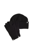 adidas Kids' Rib Knit Glove and Beanie Set, Black/White