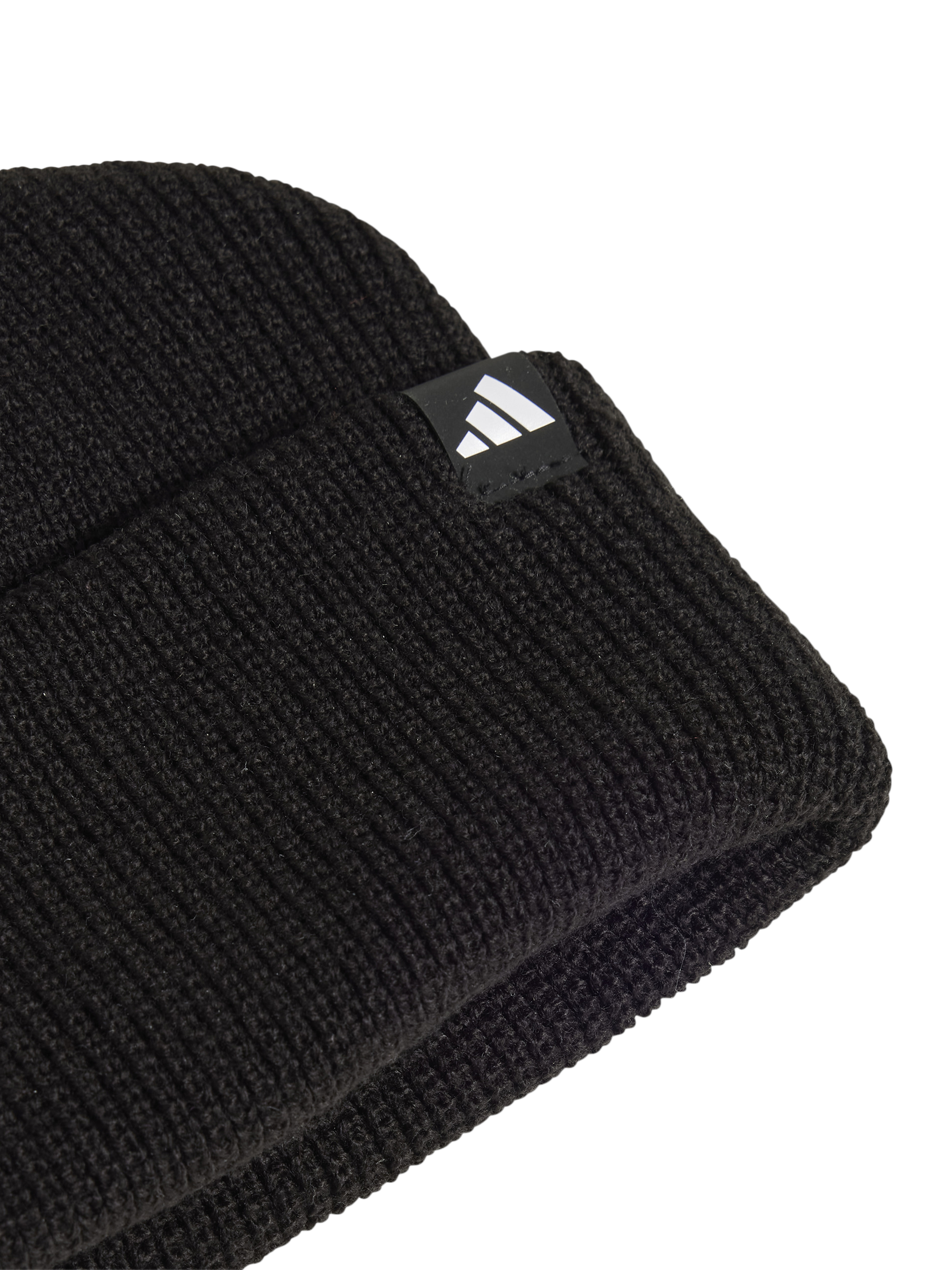 Product image 3 of 4, which shows adidas Kids' Rib Knit Glove and Beanie Set, Black/White, M