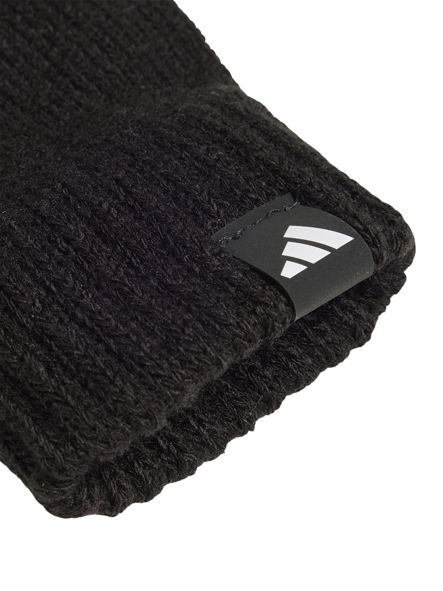 Product image 4 of 4, which shows adidas Kids' Rib Knit Glove and Beanie Set, Black/White, M