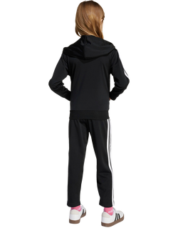 adidas Kids' Essentials 3-Stripe Shiny Tracksuit, Black/White - view 2, Black/White