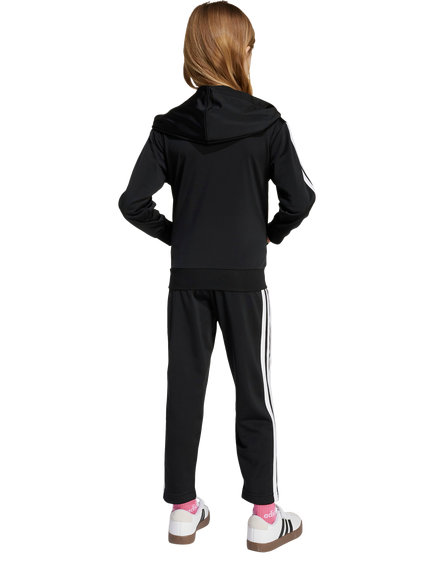 adidas Kids' Essentials 3-Stripe Shiny Tracksuit, Black/White - view 2, Black/White