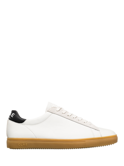 CLAE Bradley Leather Trainers, White/Black, White/Black