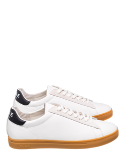 CLAE Bradley Leather Trainers, White/Black - view 2, White/Black
