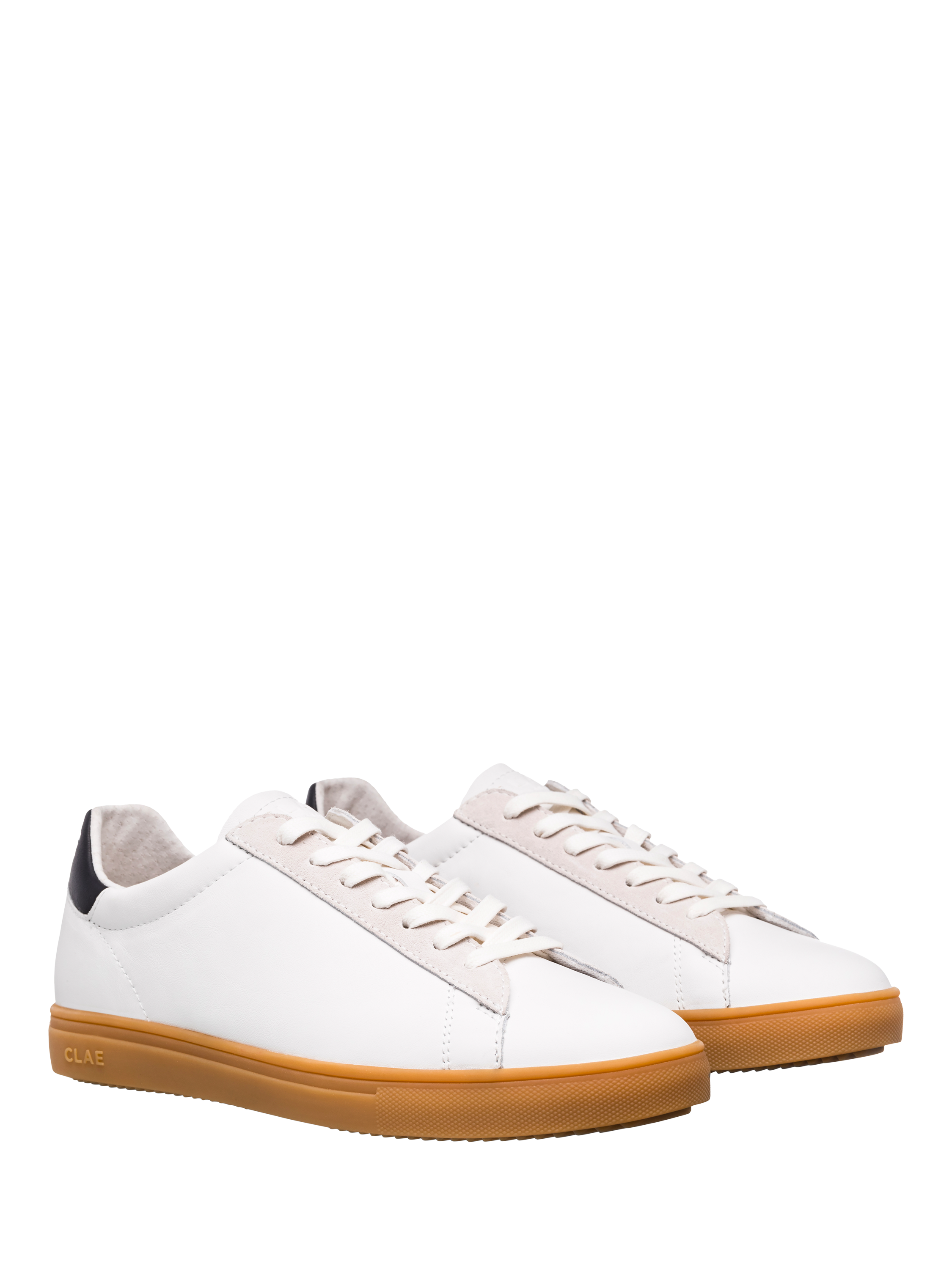 Product image 3 of 5, which shows CLAE Bradley Leather Trainers, White/Black, 3