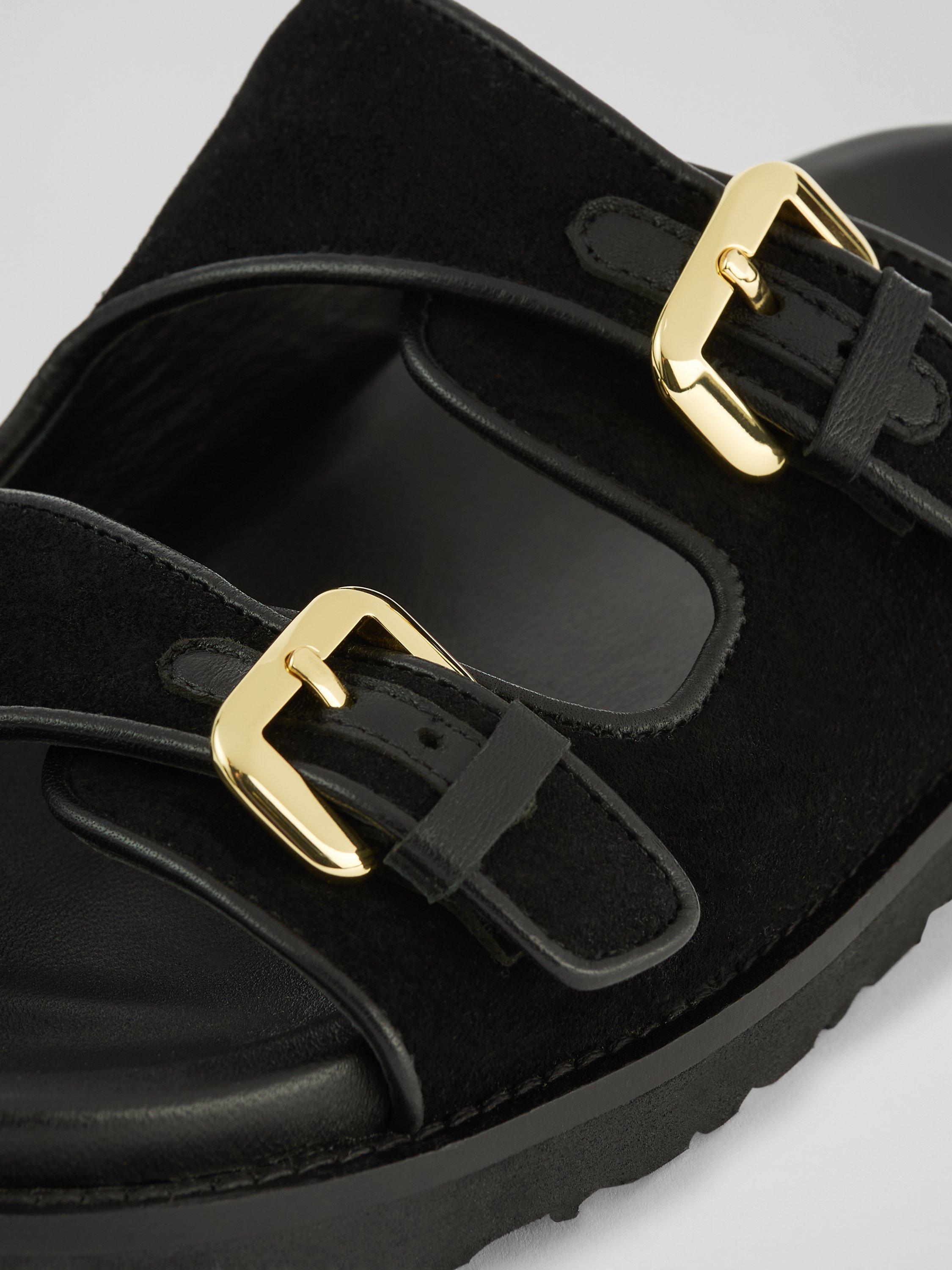 Product image 3 of 3, which shows L.K.Bennett Capri Double Strap Footbed Sandals, Black, 2