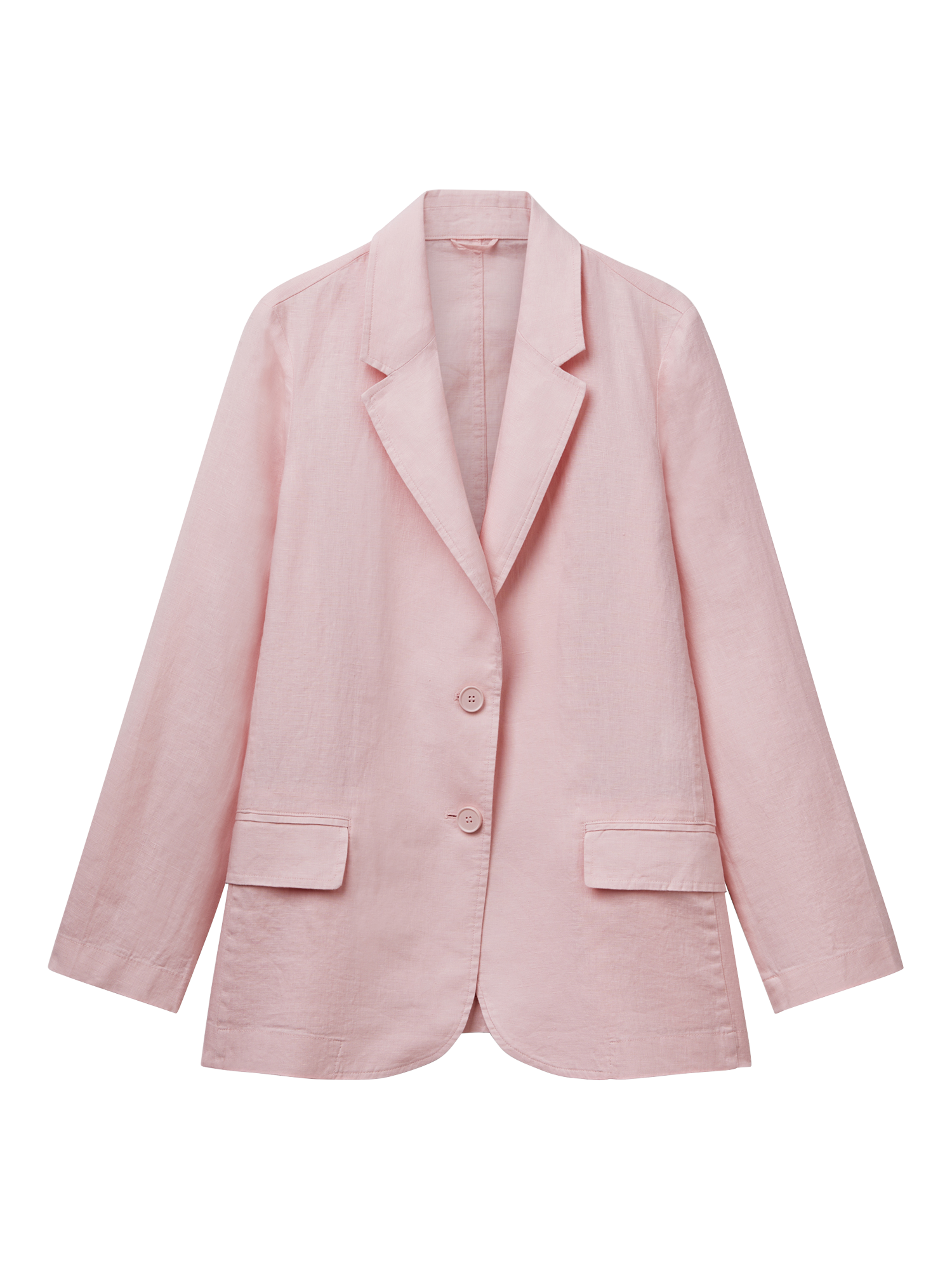 Product image 4 of 5, which shows Benetton Relaxed Fit Pure Linen Blazer, Powder, 8