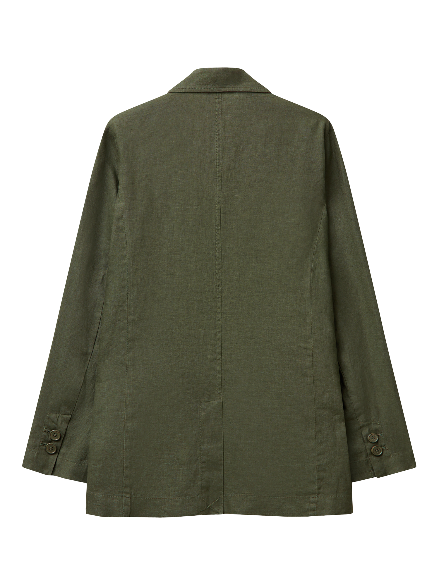 Product image 5 of 5, which shows Benetton Single Breasted Pure Linen Blazer, Military Green, 8