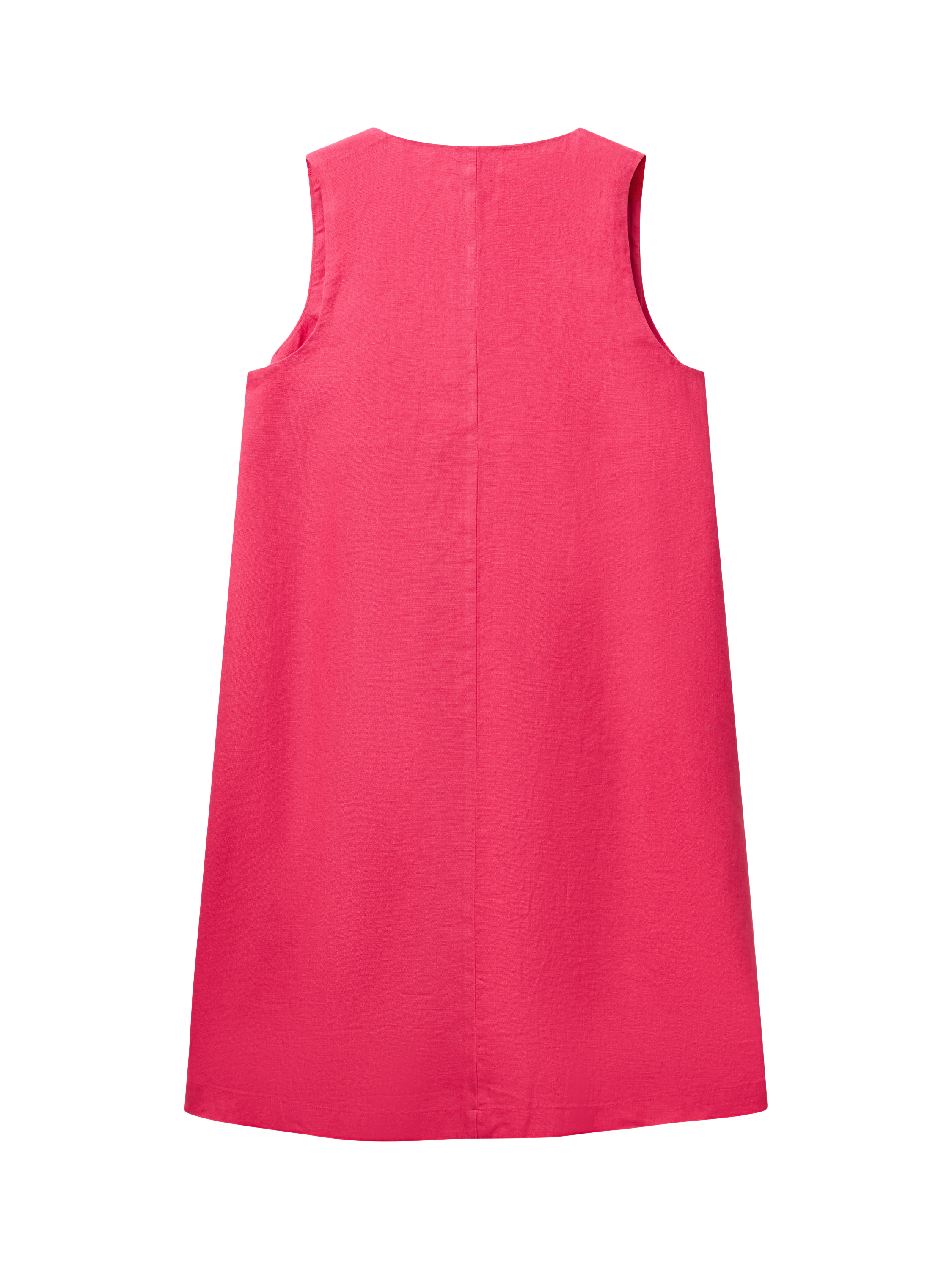 Product image 5 of 5, which shows Benetton Sleeveless Pure Linen Dress, Magenta Red, XS
