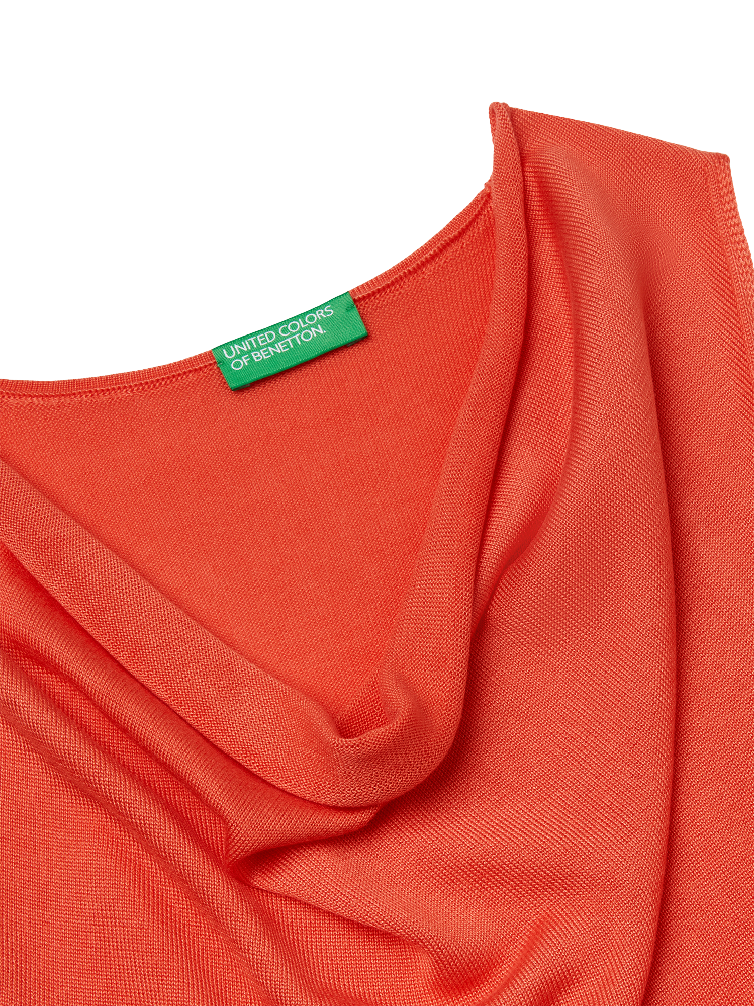 Product image 6 of 6, which shows Benetton Cowl Neck Sleeveless Top, Coral, S