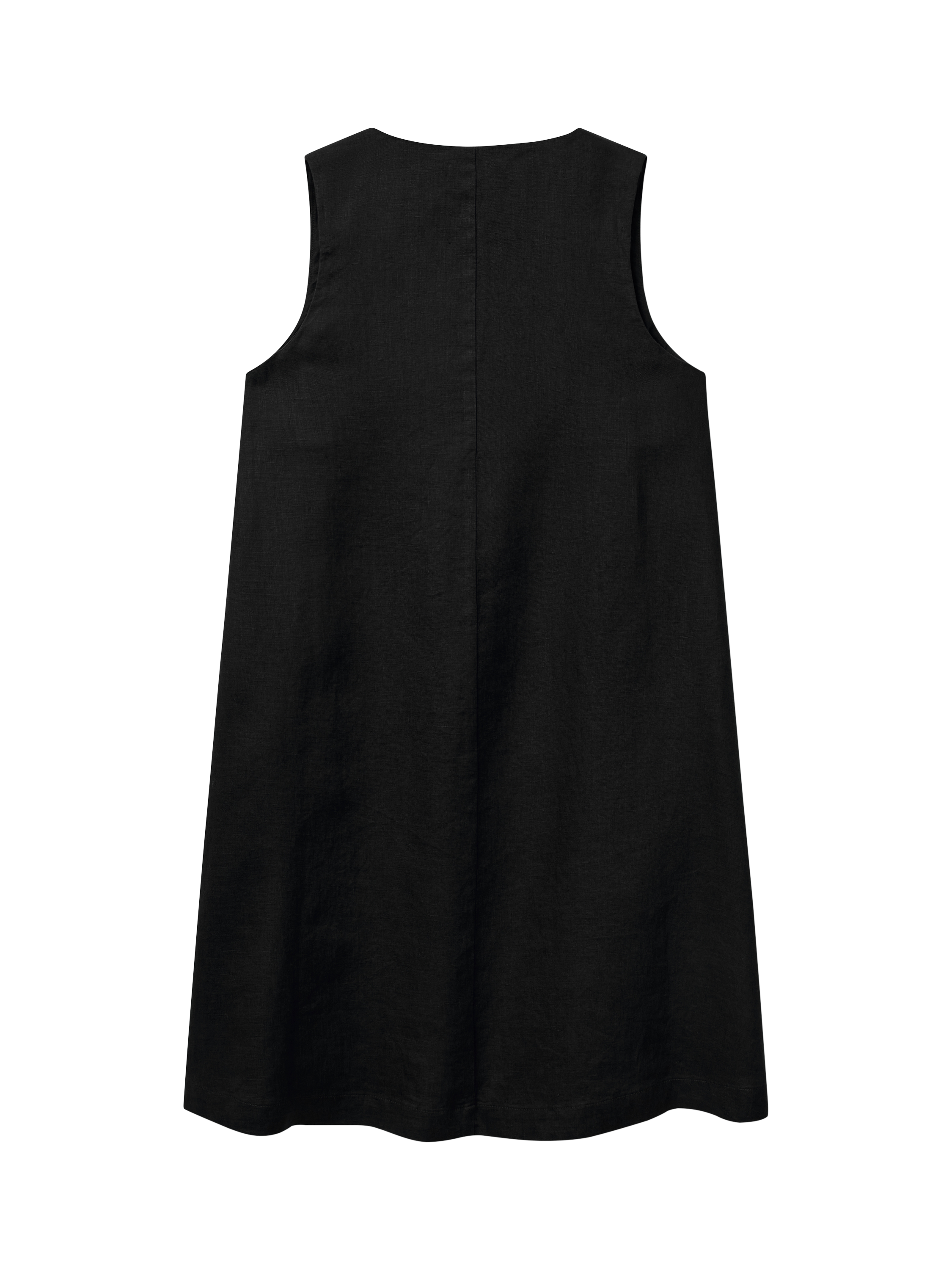Product image 5 of 5, which shows Benetton Sleeveless Pure Linen Dress, Black, XS