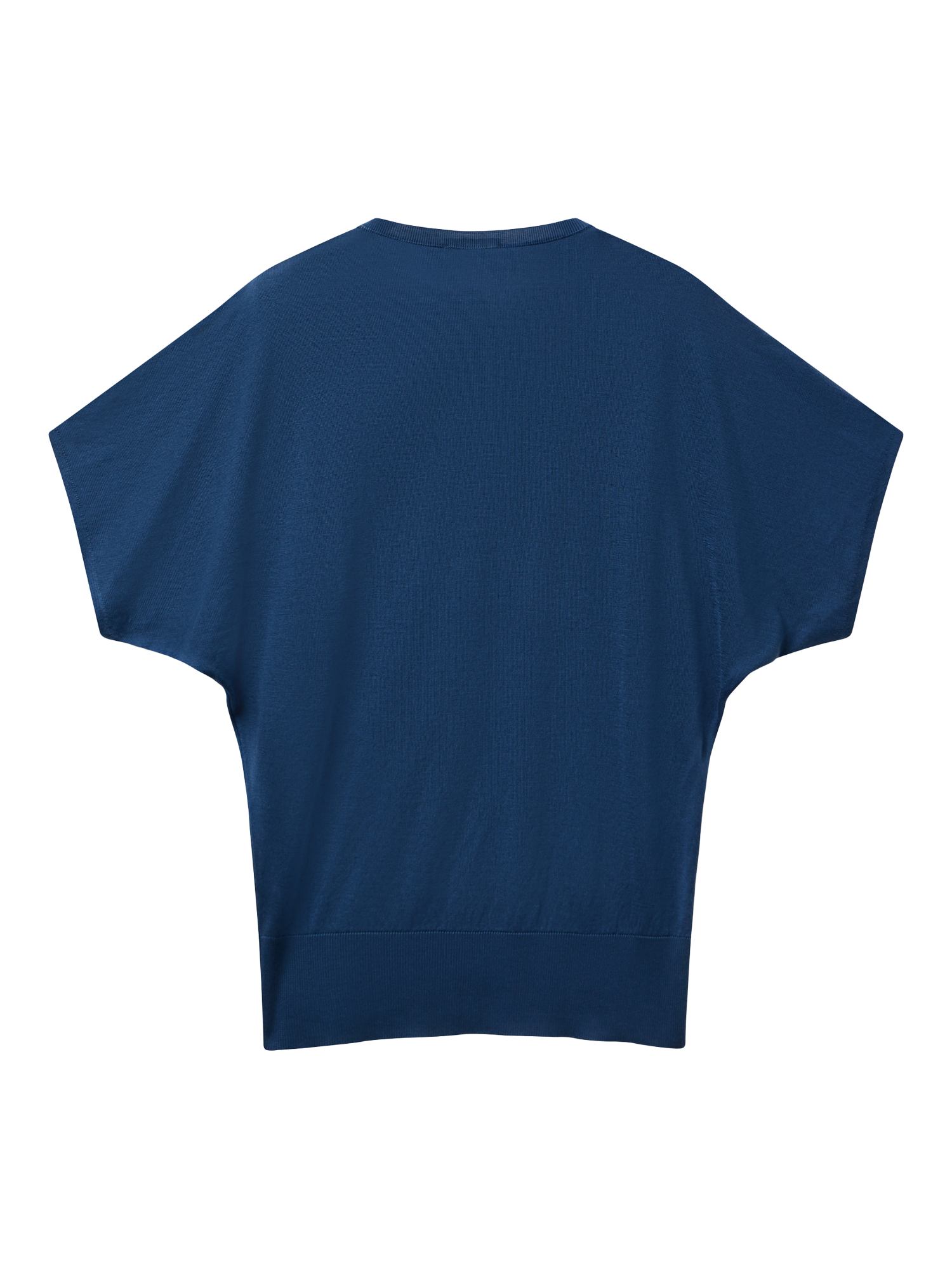 Product image 5 of 6, which shows Benetton Knit V-Neck T-Shirt, Air Force Blue, S