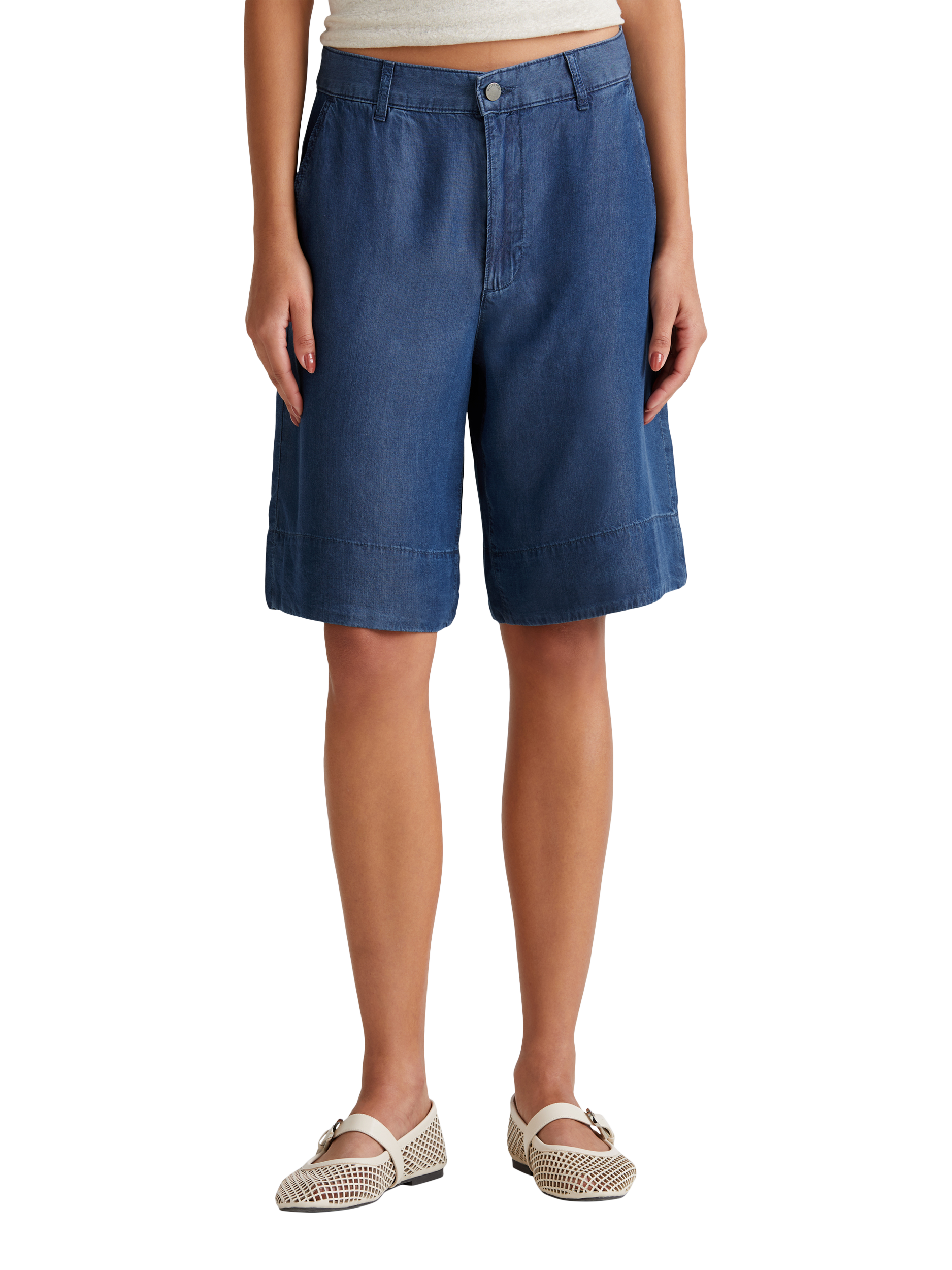Benetton Denim Bermuda Shorts, Dark Blue