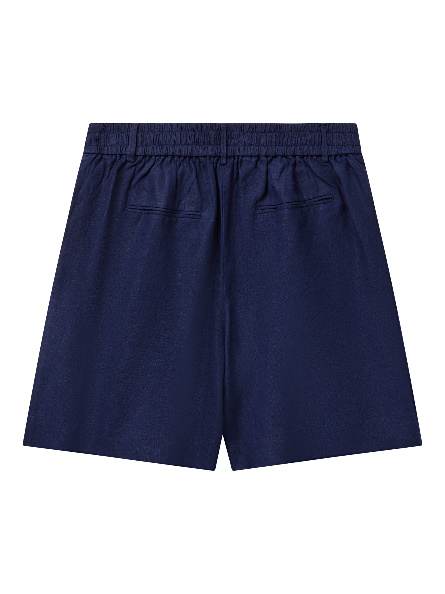 Product image 5 of 5, which shows Benetton Elasticated Waist Pure Linen Shorts, Night Blue, XS