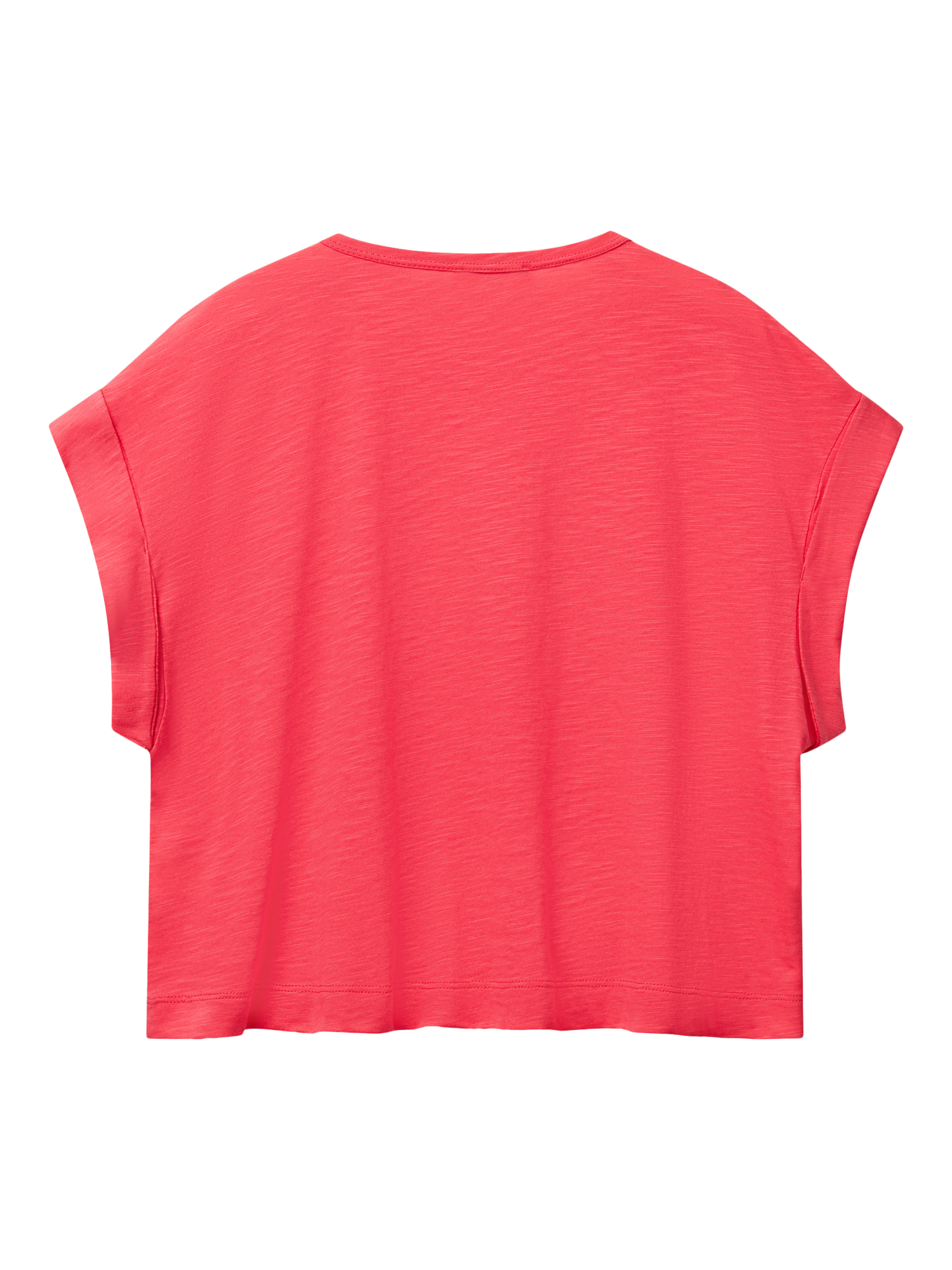 Product image 4 of 4, which shows Benetton Crew Neck Cotton Blend T-Shirt, Cyclamen, XS