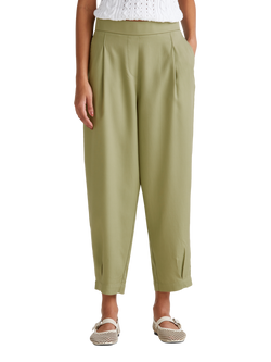 Benetton Cropped Trousers, Olive Green