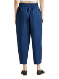 Benetton Cropped Linen Trousers, Air Force Blue