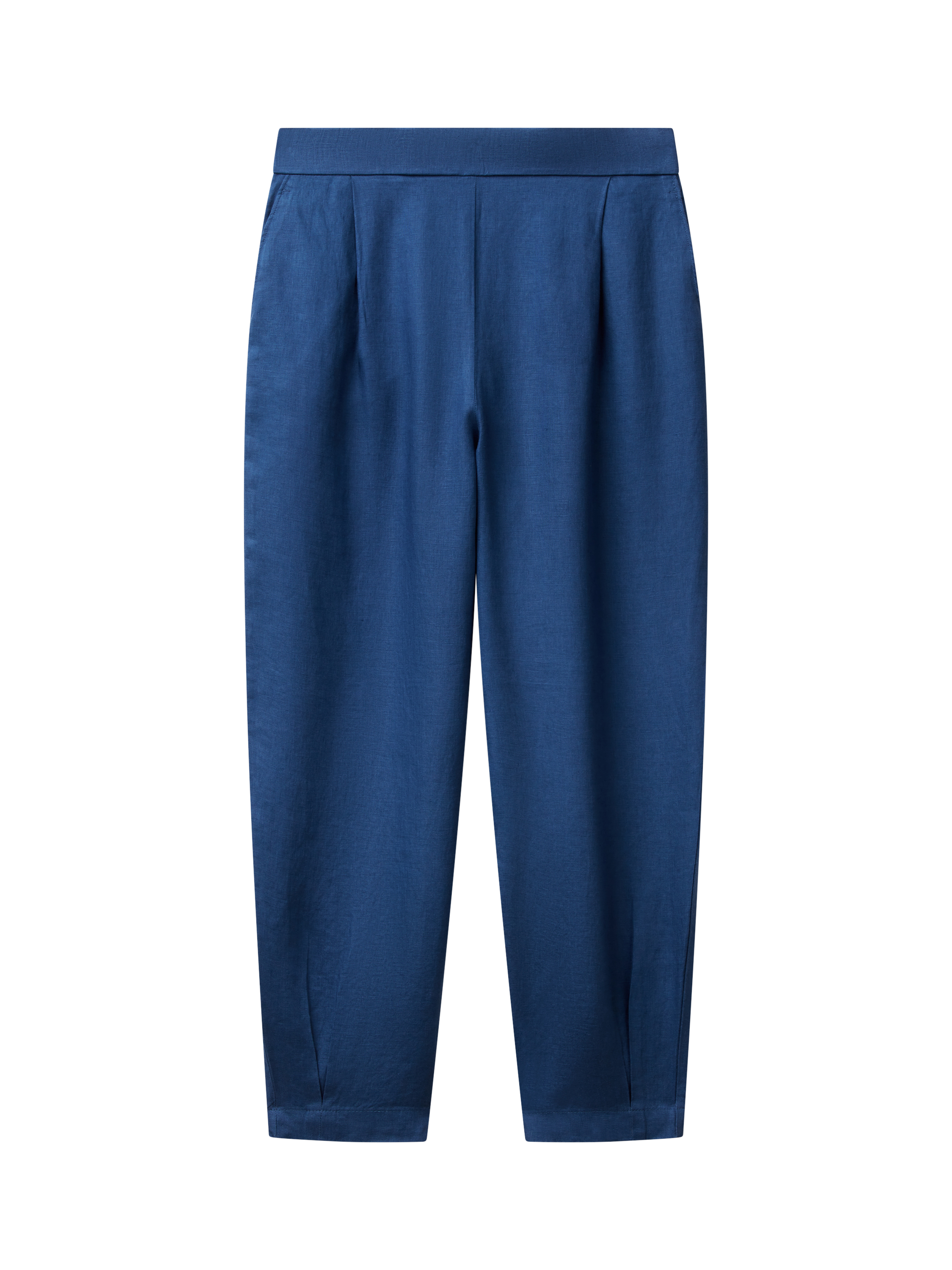 Product image 4 of 5, which shows Benetton Cropped Linen Trousers, Air Force Blue, XS