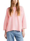 Benetton Boat Neck Cotton Linen Blend Jumper