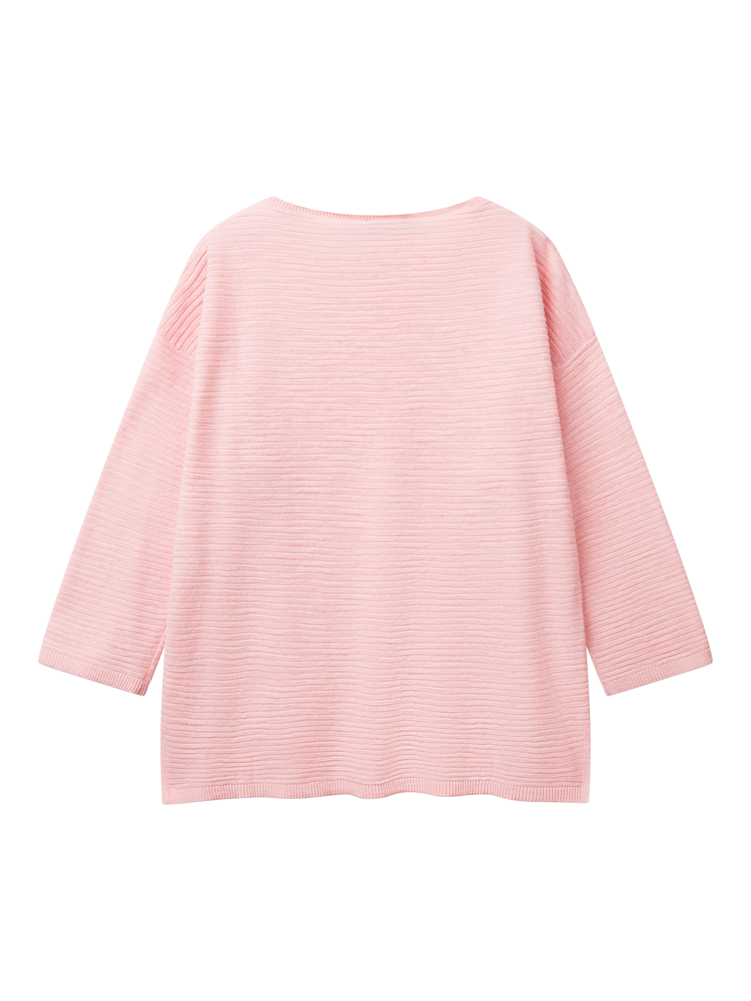 Product image 5 of 6, which shows Benetton Boat Neck Cotton Linen Blend Jumper, Powder, XS