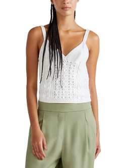 Benetton Slim Fit Knit Top, Optical White