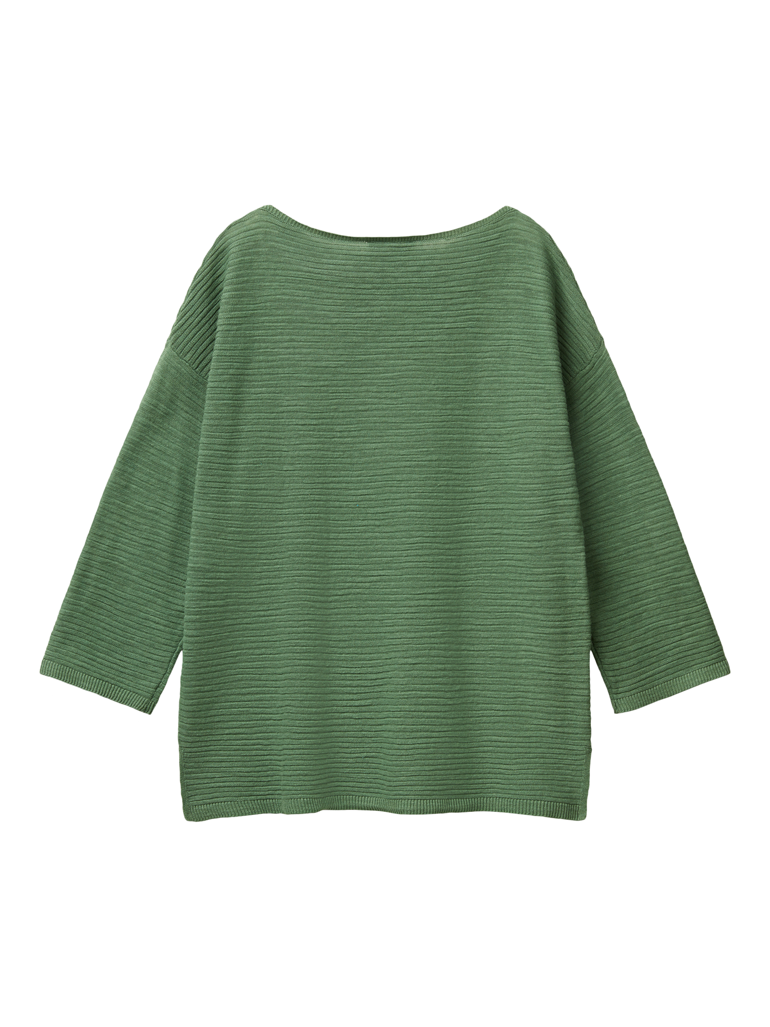 Product image 5 of 6, which shows Benetton Boat Neck Cotton Linen Blend Jumper, Forest Green, XS