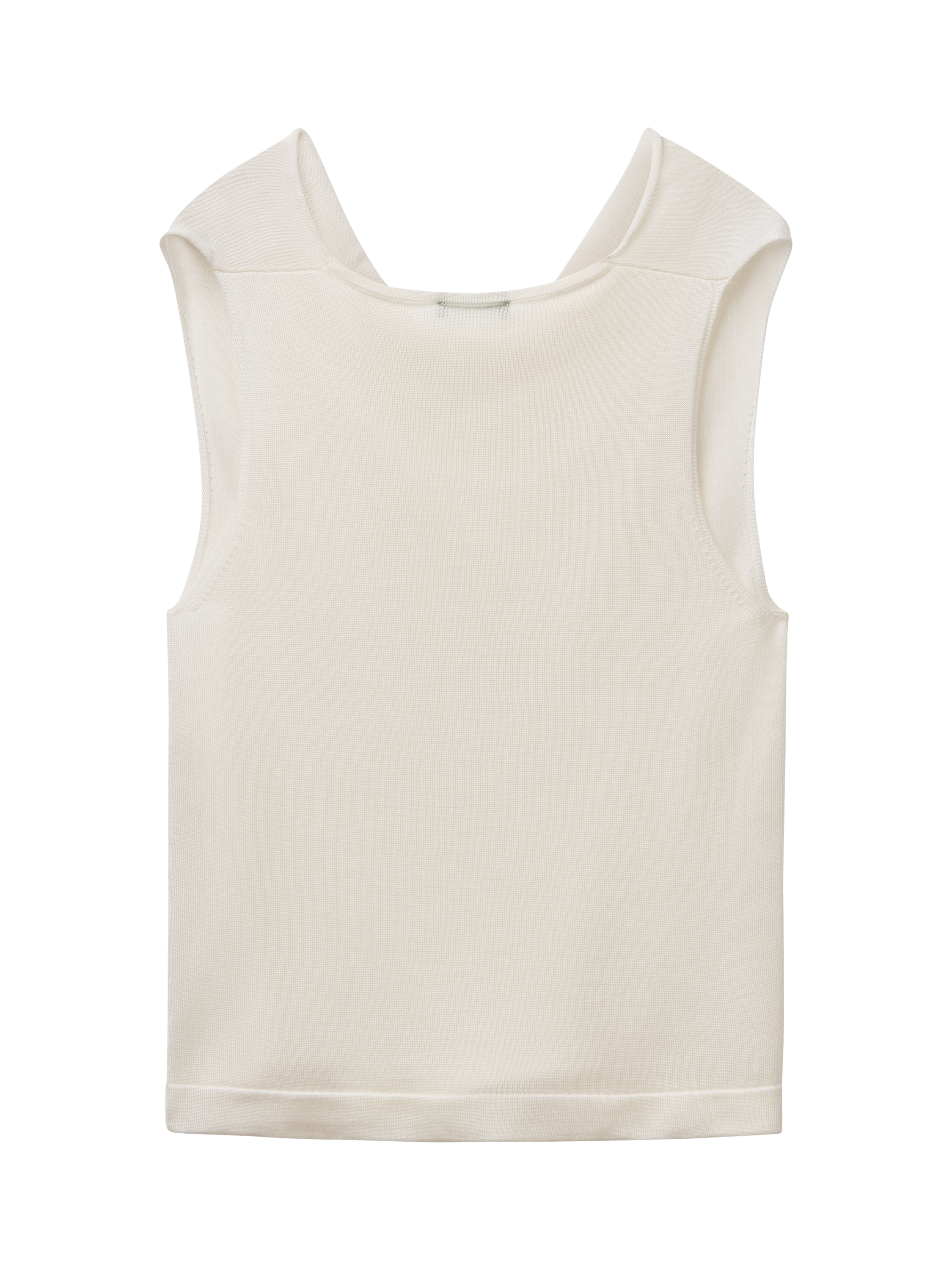 Product image 5 of 6, which shows Benetton Cowl Neck Sleeveless Top, Off White, S