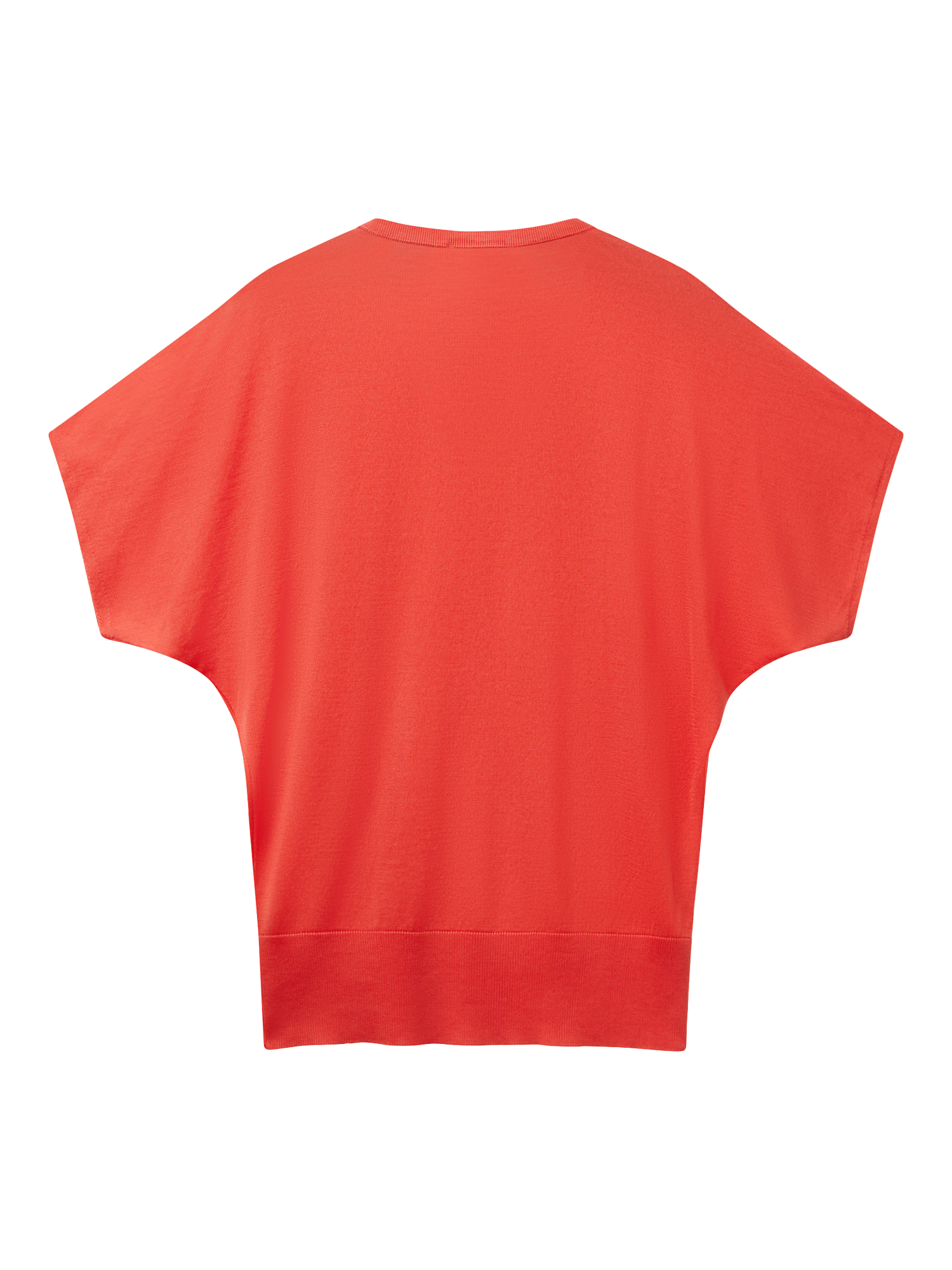 Product image 5 of 6, which shows Benetton Knit V-Neck T-Shirt, Coral, M