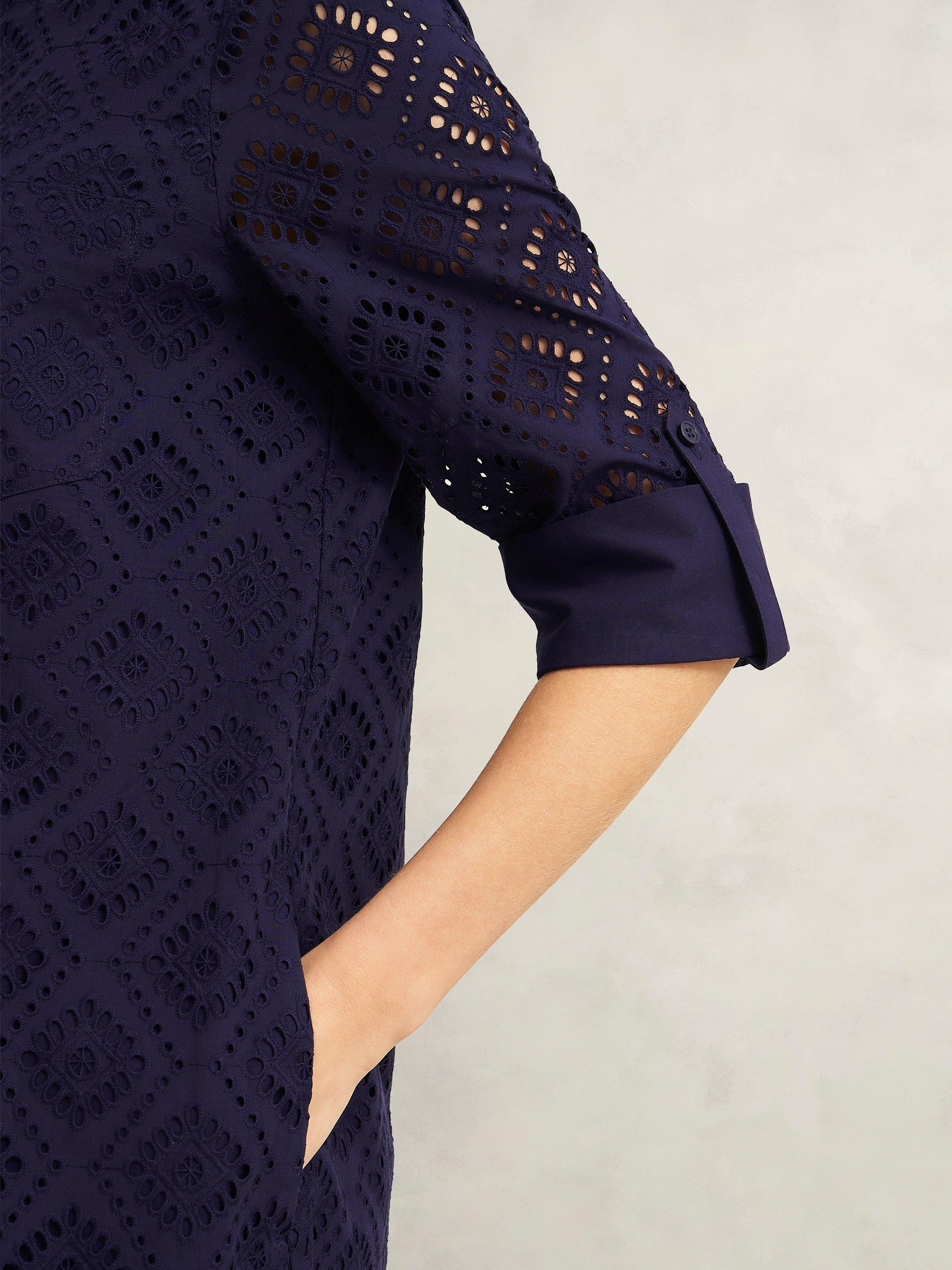 Product image 3 of 6, which shows Hobbs Petite Marcia Tunic Dress, Navy, 10