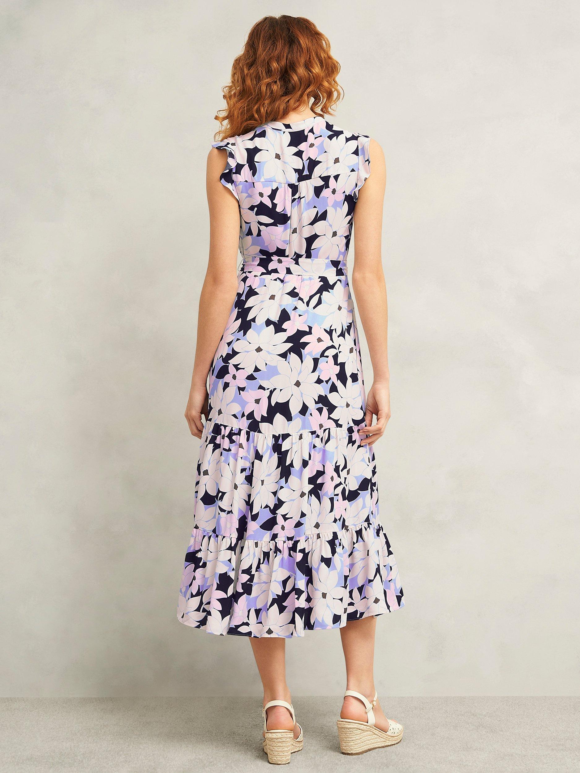 Product image 2 of 6, which shows Hobbs Petite Shauna Floral Sleeveless Dress, Multi, 12
