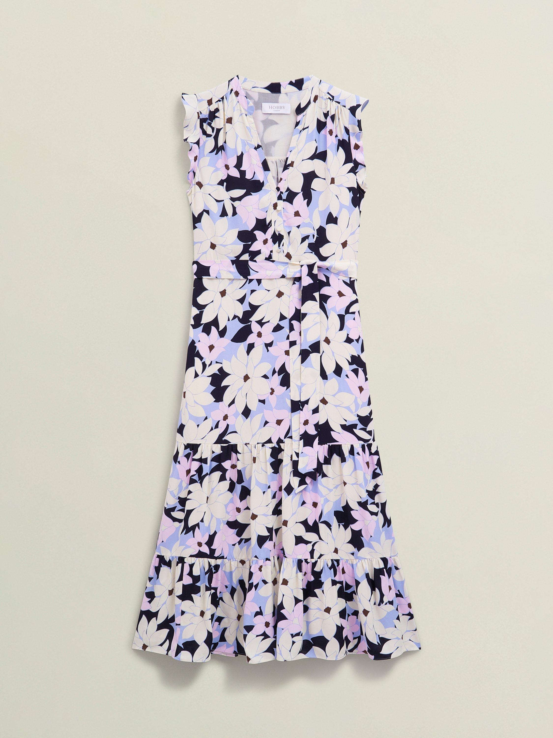 Product image 4 of 6, which shows Hobbs Petite Shauna Floral Sleeveless Dress, Multi, 12