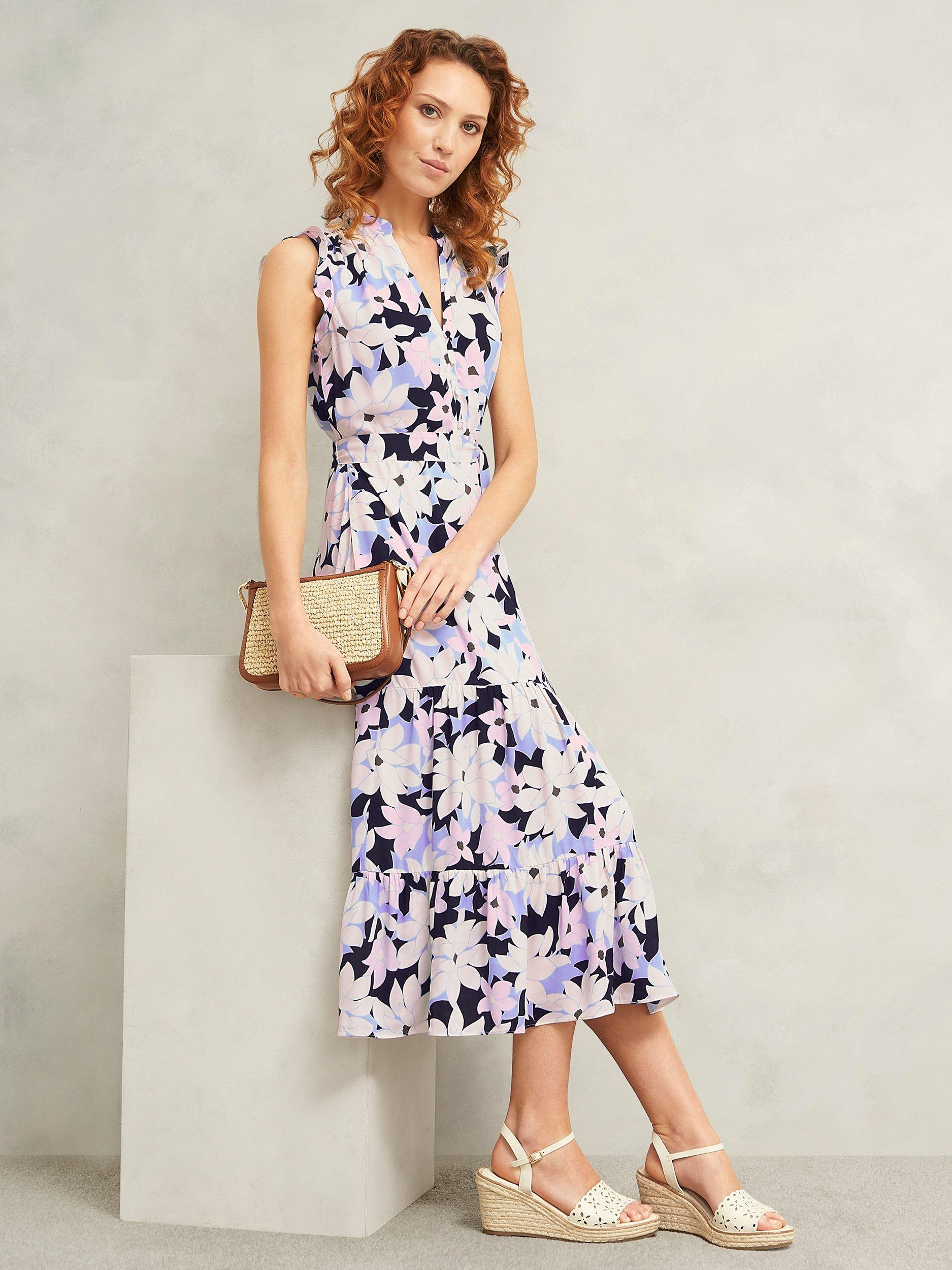 Product image 5 of 6, which shows Hobbs Petite Shauna Floral Sleeveless Dress, Multi, 12