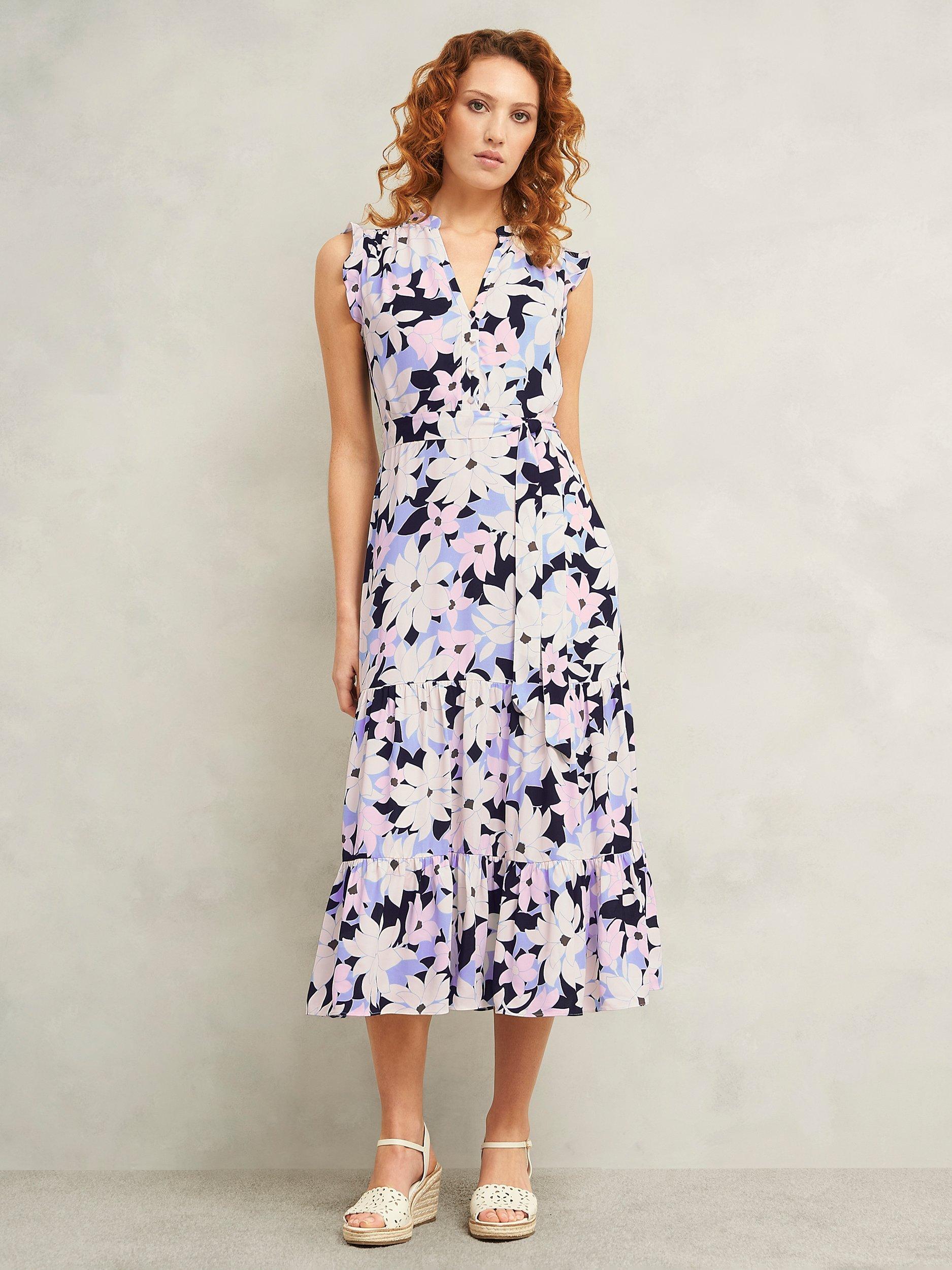 Product image 6 of 6, which shows Hobbs Petite Shauna Floral Sleeveless Dress, Multi, 12