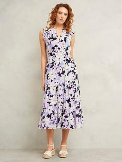 Hobbs Shauna Sleeveless Floral Print Midi Dress, Multi, Multi