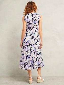 Hobbs Shauna Sleeveless Floral Print Midi Dress, Multi - view 2, Multi