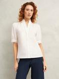 Hobbs Karis Scallop Trim Blouse, White