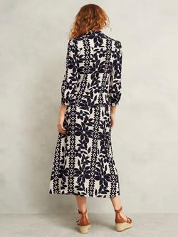 Hobbs Jilly Abstract Floral Top, Navy/Multi - view 2, Navy/Multi