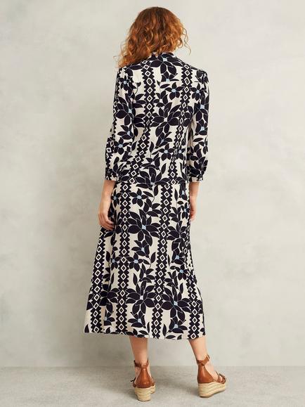 Hobbs Jilly Abstract Floral Top, Navy/Multi - view 2, Navy/Multi
