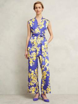 Hobbs Macey Floral Jumpsuit, Blue/Multi, Blue/Multi
