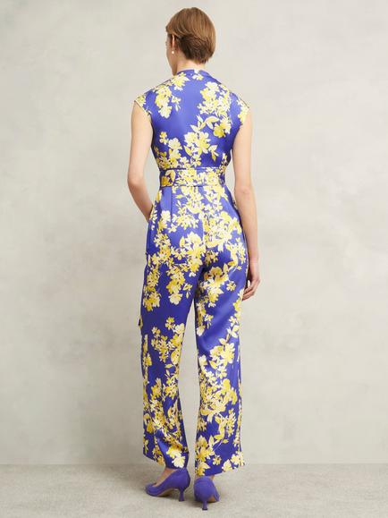Hobbs Macey Floral Jumpsuit, Blue/Multi - view 2, Blue/Multi