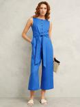 Hobbs Petite Melissa Pure Linen Jumpsuit, Bright Blue
