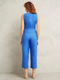 Hobbs Petite Melissa Pure Linen Jumpsuit, Bright Blue